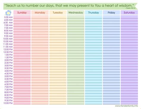 Hourly Schedule Printable Free Printable Templates