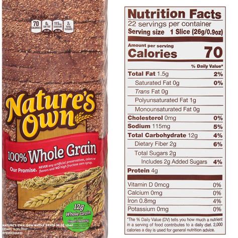 Nature S Own 100 Whole Grain Bread Hy Vee Aisles Online Grocery