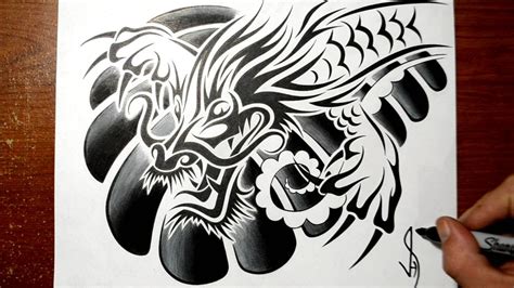 Designing A Tribal Chinese Dragon Chest Tattoo Design Youtube