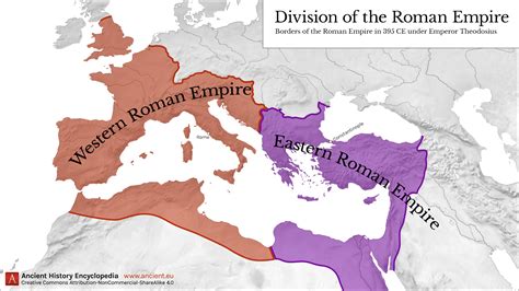 Western And Eastern Roman Empire 395 Ce Illustration World History