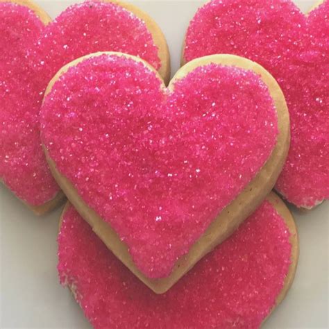 Pink Heart Shaped Sugar Cookies 14 Cookies Big In 2020 Pink