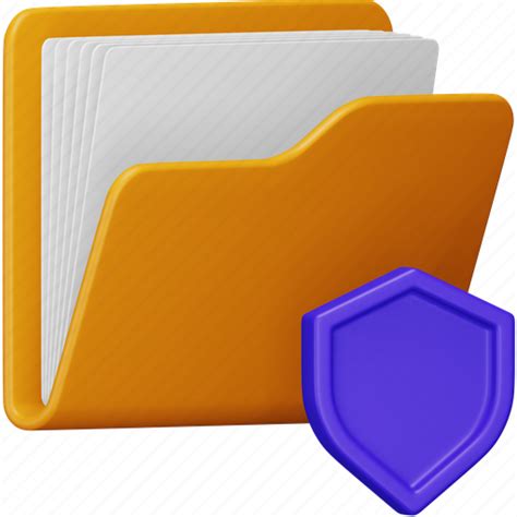 Folder Security File Document Data Protection Shield 3d