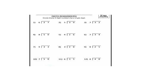 Division: Two-Digits By One-Digit 3 Worksheet for 3rd - 4th Grade