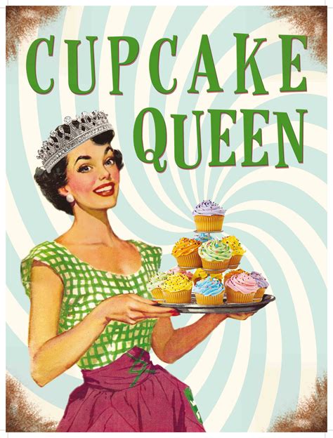 Cupcake Queen Kitchen Baking Retro Funny 50s Pin Up Girl Etsy