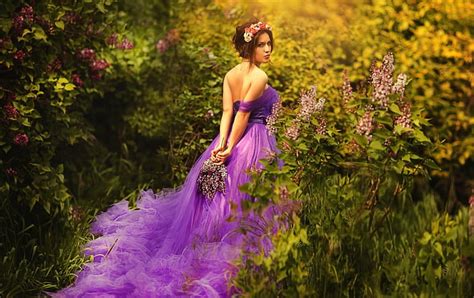 1920x1080px 1080p Free Download Beauty In Purple Dress Dress Model