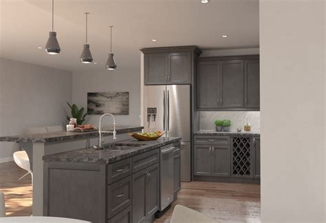 Stained Gray Kitchen Cabinets Shaker Cabinets Rta Cabinets