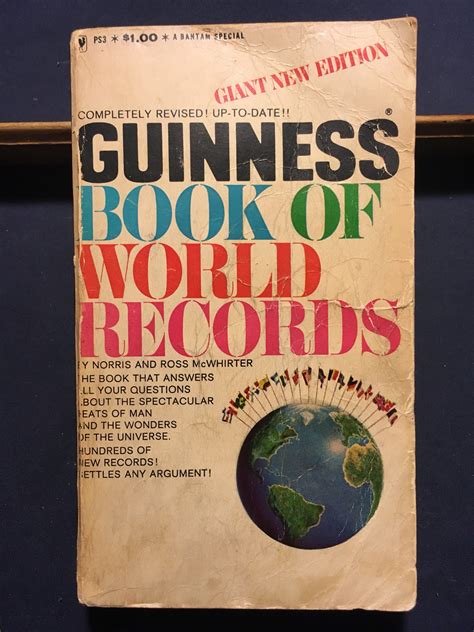Canadiancollectors Guinness Book Of World Records Novel Book 1966