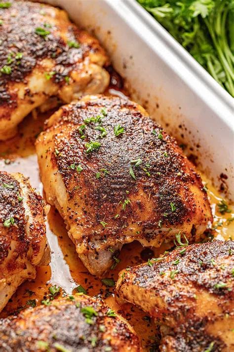 In fact, i find it difficult to mess up chicken thighs. Crispy Oven Baked Chicken Thighs | Recipe | Oven baked chicken thighs, Baked chicken thighs ...