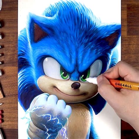 드로우홀릭 Drawholic Drawing Sonic The Hedgehog Using Colored Pencils In