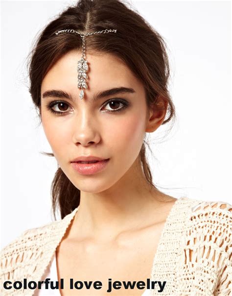Hot Sale Vintage Crystal Rhinestone Leaf Forehead Jewelry Indian Bridal