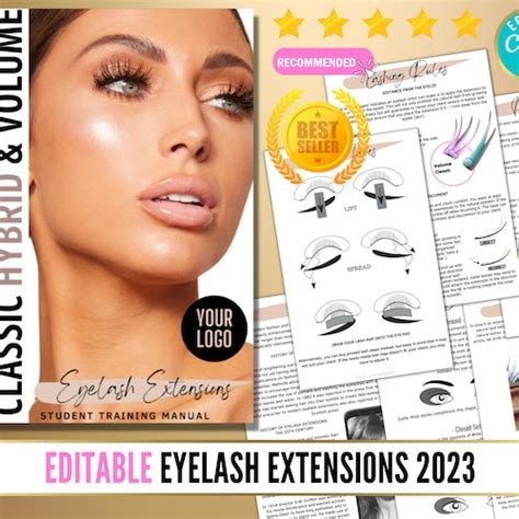 eyelash extensions manual classic hybrid volume and mega etsy