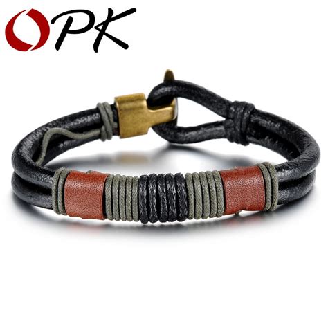Buy Opk Jewelry Casual Sporty Leather Bracelet For Men