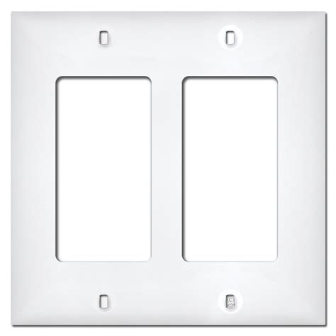 White Plastic 2 Gang Decora Switch Plates Kyle Switch Plates