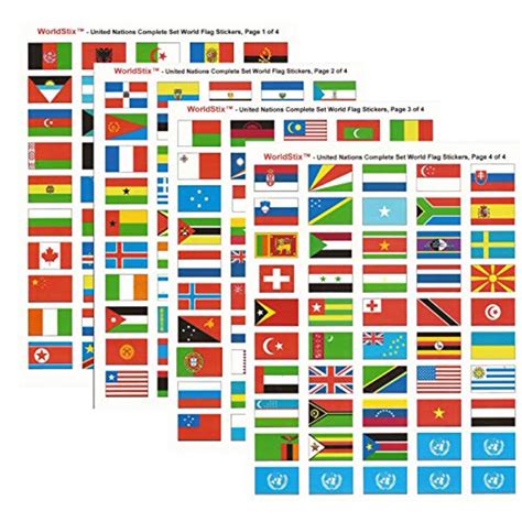 World Flag Stickers United Nations Sticker Set 15 X 1 Self
