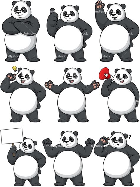 Panda Mascot Cartoon Vector Clipart Friendlystock
