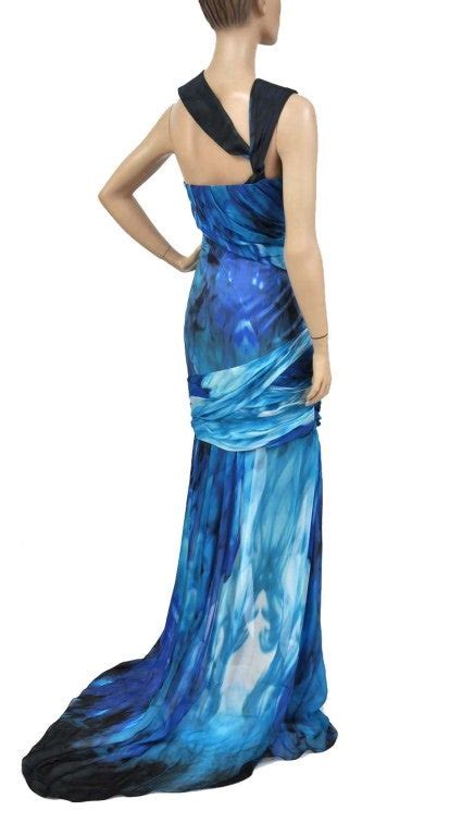 7300 Emanuel Ungaro Caribbean Blue Silk Gown At 1stdibs