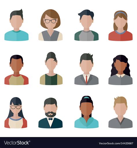 People Icons Set Icons Set Royalty Free Vector Image