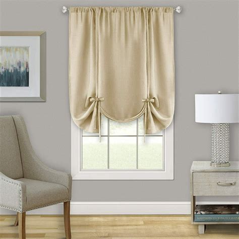 Woven Trends Two Tone Window Curtain Tie Up Shade Double Layer Small