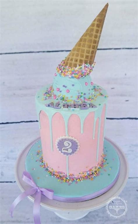 Ice Cream Cone Drip Cake Decorated Cake By Maria Cakesdecor