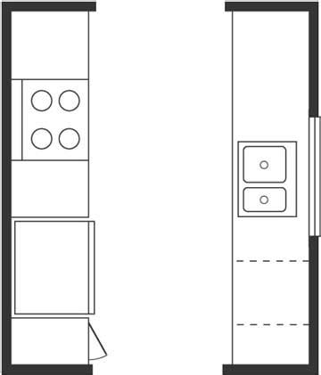 Below are 14 best pictures collection of galley kitchen floor plan photo in high resolution. Used Kitchen Cabinets: Kitchen Floor Plan Basics