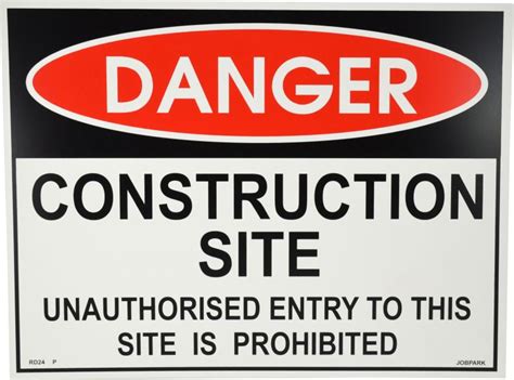 Sign Danger Construction Site Do Not Enter X M