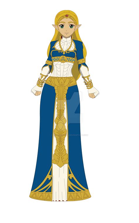 Princess Zelda BOTW Royal Dress - Self art Style by leopassos100 on