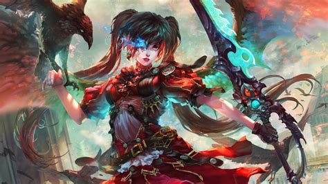 Anime Girl Sword Fantasy Warrior 4k 43073 Wallpaper