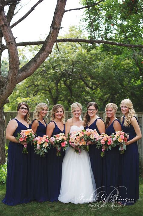 18 Peach And Navy Blue Inspired Wedding Color Ideas