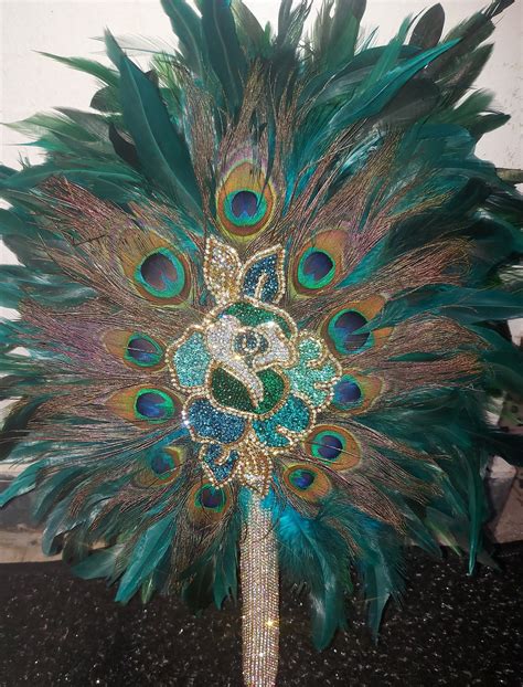 Peacock Feather Fan Bridal Fan Wedding Hand Fan Festival Etsy