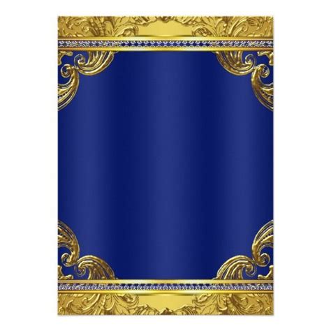 Gold Crown Royal Blue Prince Boy Baby Shower Invitation