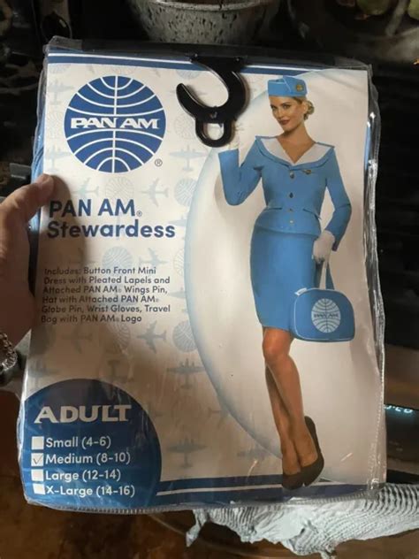 retro stewardess sexy flight attendant pan am women halloween costume medium 29 99 picclick