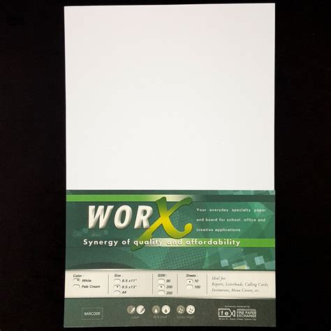 Worx Vellum Board Paper Long 200gsm 8 12 X 13 White 10s Sheets