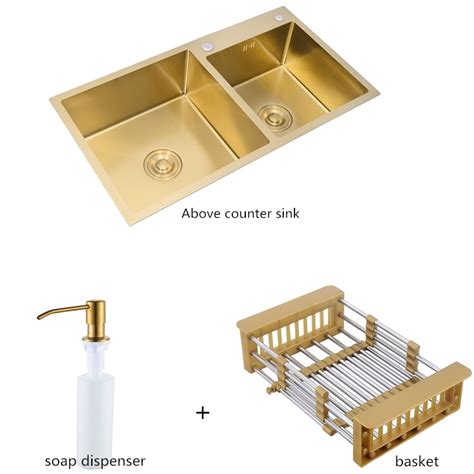 Luxurious Brushed Gold Kitchen Sink Decoratormall