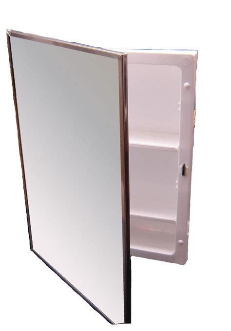 Bright Annealed Stainless Steel Framed Mirror Medicine Cabinet 16x22