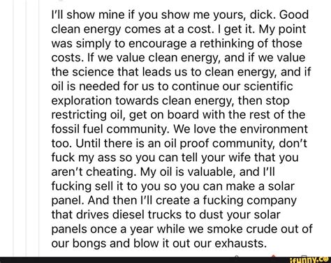 Ill Show Mine If You Show Me Yours Dick Good Clean Energy Comes At A