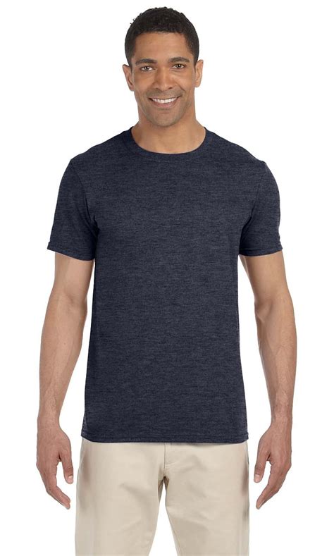 The Gildan Adult Softstyle 45 Oz T Shirt Heather Navy 2xl