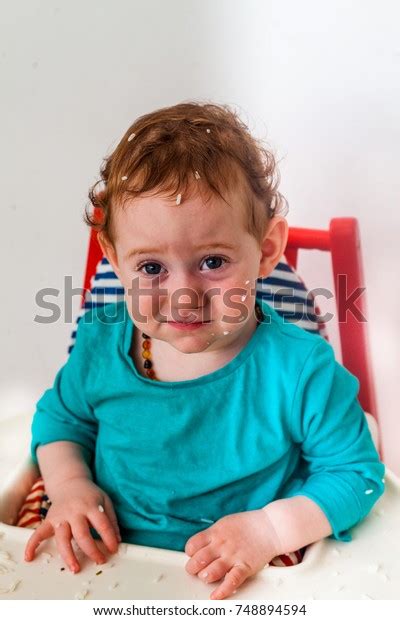 Confused Baby Making Funny Offended Face Stock Photo 748894594