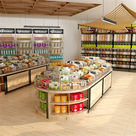 Ecobox Mg 011 Wooden Display Supermarket Shelf For Bulk Food