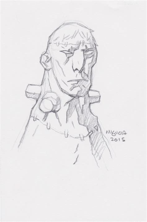 Mike Mignola Frankenstein Underground Sketch In Justin Leigh Leiter