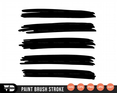 Paint Brush Stroke Svg Paint Brush Stroke Bundle Svg Paint Etsy