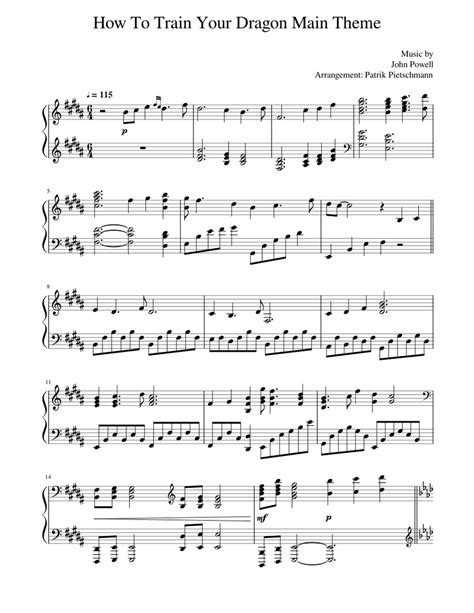 (dragonball gt theme) pdf available. How To Train Your Dragon Main Theme Sheet music for Piano ...