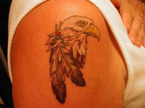 Cool Eagle Feather Tattoo Design For Men