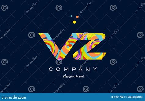 Vz V Z Colorful Alphabet Letter Logo Icon Template Vector Stock Vector Illustration Of Rainbow