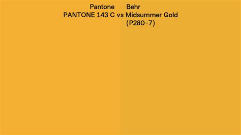 Pantone 143 C Vs Behr Midsummer Gold P280 7 Side By Side Comparison