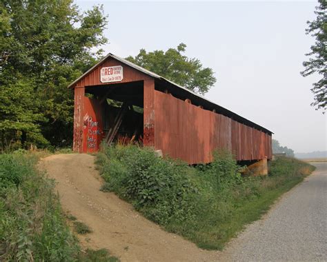 Indiana Covered Bridge 14 26 01 Old Red Gibson County Travel Photos