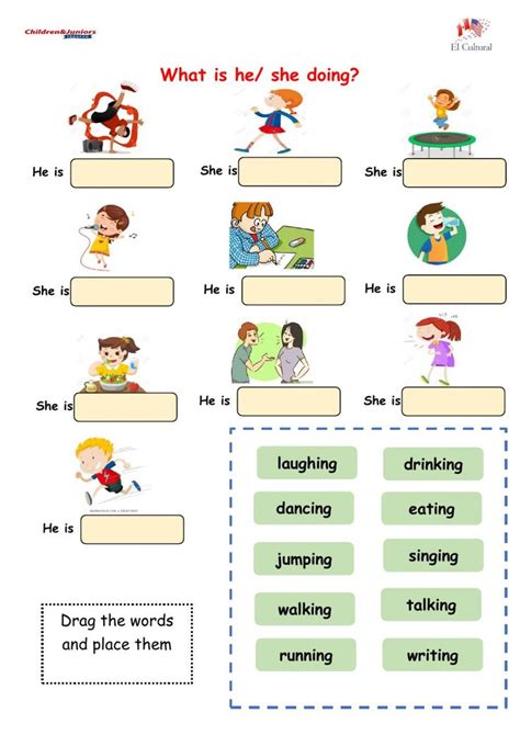 What Is He She Doing Interactive Worksheet English Activities For