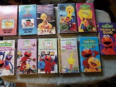 Vintage Vhs Tape Lot Of Sesame Street Elmo Big Bird Sesame Street