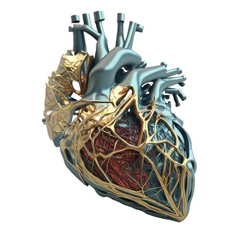 Ai Generative Jewerly In Shape Of Anatomical Model Of Human Heart Made