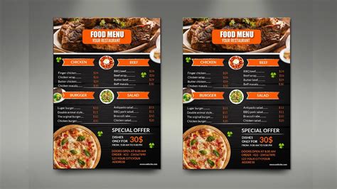 Menu Card Design In Adobe Illustrator Fast Food Restaurant Al