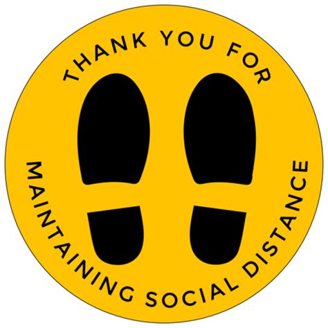 Thank You For Maintaining Social Distance Floor Decal Labels Template